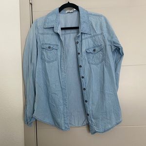 Denim button down